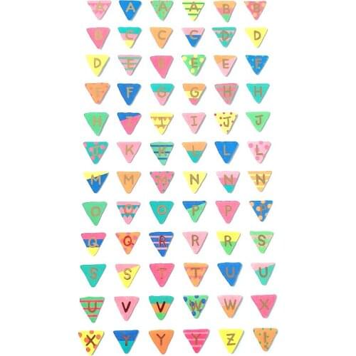 Triangle Flag Alphabets PVC Foiling Stickers
