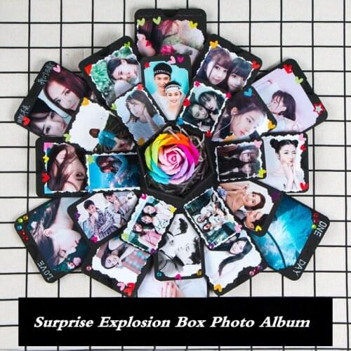 Creative DIY Birthday Gift Surprise Explosion Box Photo Album Memory Scrapbook Valentines Day Gift For Lovers