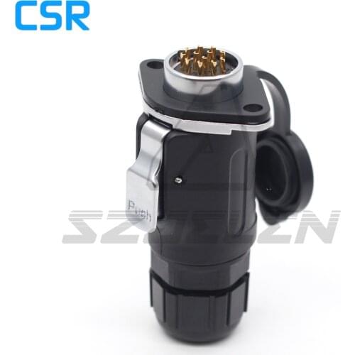 XHP20 Waterproof connector 12 pin, M20 flange panel mounting round connector Male and female connectors Aviation connector
