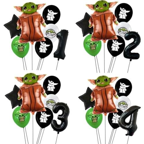 Star Wars Balloons Star War Green Baby Yoda Warrior Robot Foil Balloon Childrens Kids Boys Happy Birthday Party Decorations
