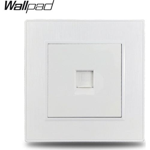Wallpad S6 White Ethernet Internet Data RJ45 CAT6 Wiring Outlet Wall Socket Brushed PC Plastic