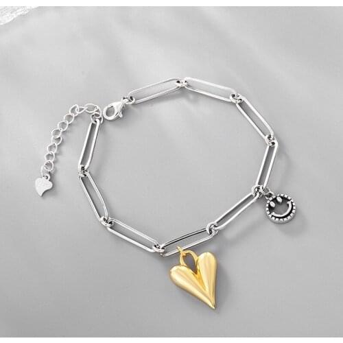 Famous Hot Brand Pure S925 Sterling Silver Jewelry For Women Heart Sliding Bracelet Sweet Romantic Europe Luxury Party Bangle