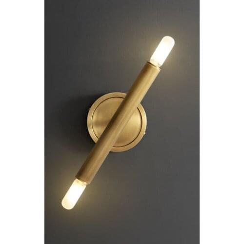 Gold brass wall lamp post modern wall sconces nordic wall lamps for bedroom bedside hotel lamp vintage golden copper wall lights