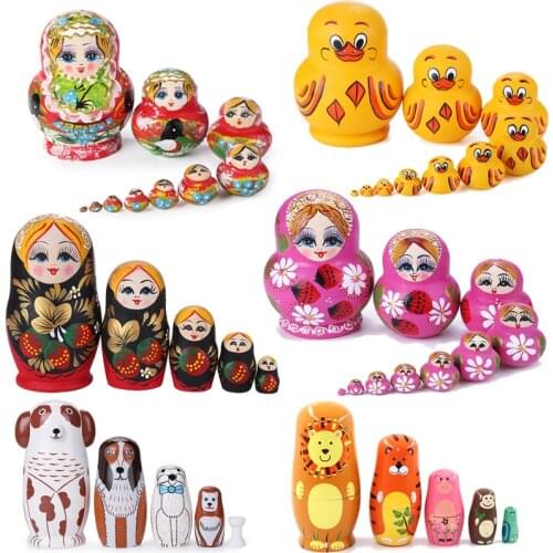 10-Layers Houten Russian Nesting Doll Matryoshka Poppen Voor Kinderen Brithday Geschenken Home Decor Poupée De Nidification Russ