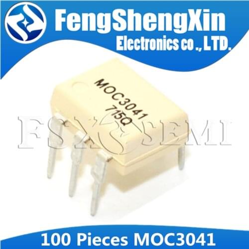 100pcs/lot MOC3041 DIP-6 MOC3041M OPTOISOLATORS TRIAC DRIVERS