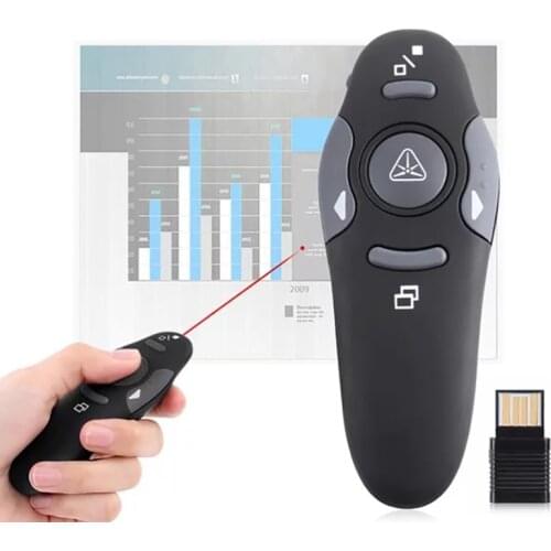 2.4G Wireless Presenter PPT Laser Pointers Electronic Red Laser Whip Pen PowerPoint Remote Mouse for PPT Presenter Presentation