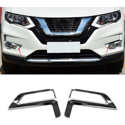 2Pcs Front Fog Lamp Fog Light Cover Trim for Nissan Rogue 2017 - 2020