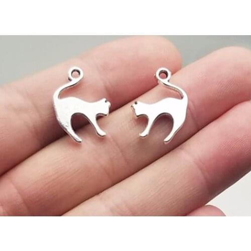 35pcs/lot--19x14mm, Antique silver plated cat charms,DIY supplies, Jewelry accessories