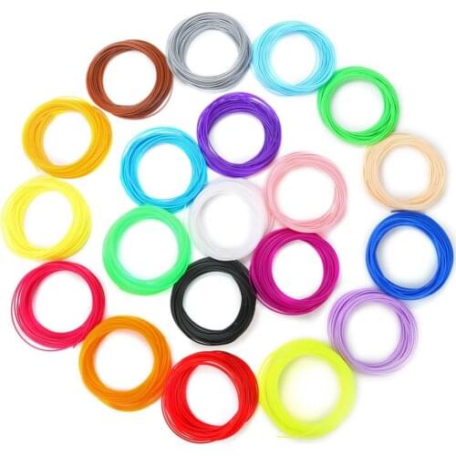 5M x 20 / 10 Colors PLA Filament Materials For Low Temperature 3D Printing Pen Threads Plastic Consumables Printer Consumable