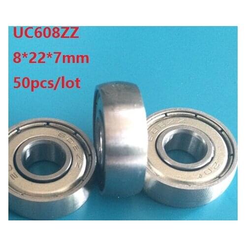 50pcs/lot UC608ZZ 8x22x7mm CS608 Car sliding door pulley spherical bearings arc track pulley bearing 8*22*7mm