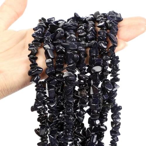 Irregular Freeform Chip Blue Sandstone Gravel Beads Loose Spacer Bead For Jewelry Making DIY Charm Bracelets Accessories 3-5-8mm