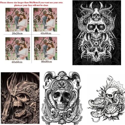 Diy Diamond Painting Custom Figure Painting General Kill The Enemy Skull Living Room Bedroom Wall Cross Stitc Mosaic Home Decora