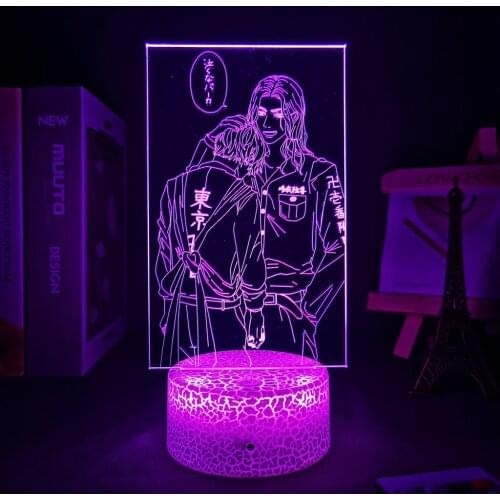 Anime Tokyo Revengers Mikey and Draken Lamp Manga 3d Light Led Lamp for Child Bedroom Decor Night Light Birthday Gift Room Table