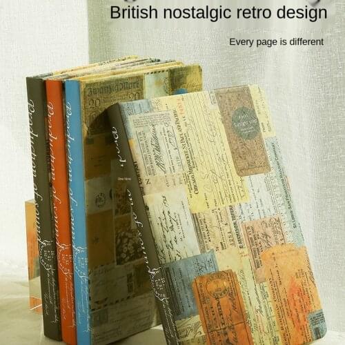 Retro style color page diary wholesale A5 personality creative kraft paper illustration mood notebook customization journal