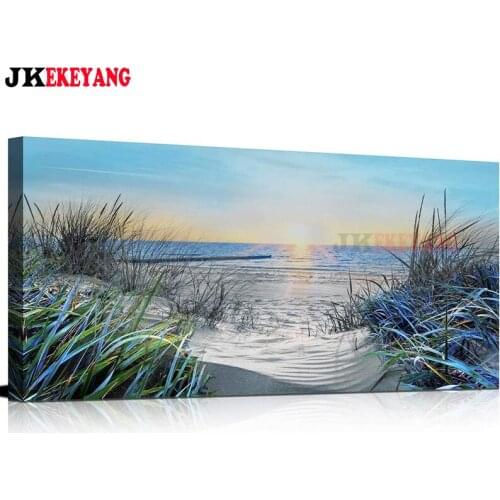 Large 5D Diy diamond painting Seaside beach Diamond Mosaic Rhinestone Embroidery cross stitch Y4037