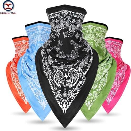 CHINGYUN ice silk flower pattern mask sunscreen riding neck sleeve digital printing men and women outdoor sports triangle scarf