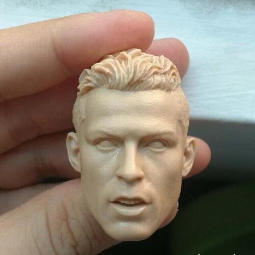 Blank 1/6 Scale Football Star Cristiano Ronald Head Sculpt Unpainted Fit 12" Figure