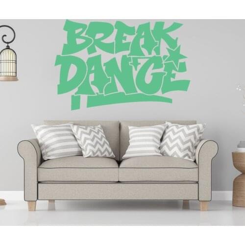 Break Dance Decorative Lettering Street Wall Sticker Decal Dance Sticker Home Bedroom Wall Art Decoration A00920