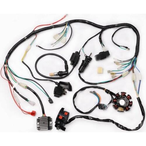 Electric Wiring Harness Wire Loom Regulator CDI Magneto Stator Complete Electrics for ATV QUAD Dirt Bike 150cc 200cc 250cc