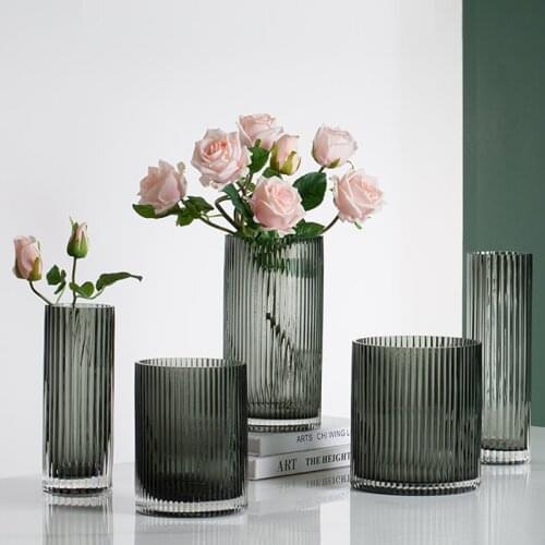 Art Luxury Golden Glass Vase Decoration Living Room Flower Arrangement Home Dining Table Hydroponic Large Floral Home Decoration