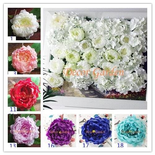 50pcs Artificial Silk Decorative Peony Flower Heads For DIY Wedding Wall Arch Home Party Decorative High Quality Flowers