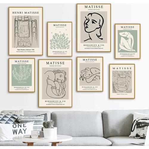 Matisse Line Drawing Naked Girl Leaf Retro Wall Art Canvas Painting Nordic Poster And Prints Wall Pictures For Living Room Decor