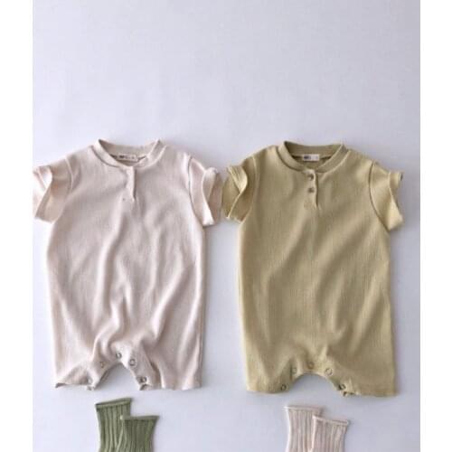 Baby Boys Clothes Bodysuit For Newborns Summer Solid Korean Style Short Romper Babies Overalls Shorts Children Clothing For Girl