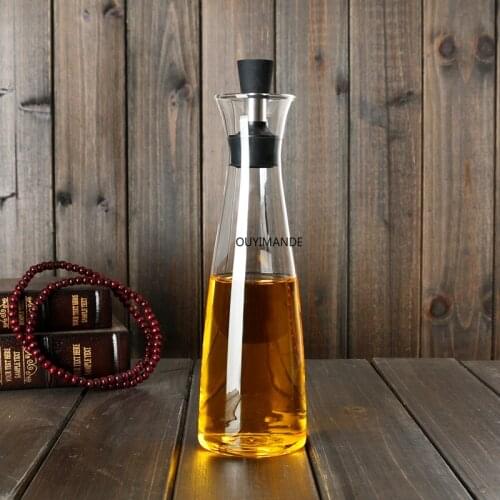 Nordic Creative Leak-Proof Glass Cruet Olive Oil Bottle Wine Condiment Sauce Storage Bottle Kitchen Cooking Tools Organizer