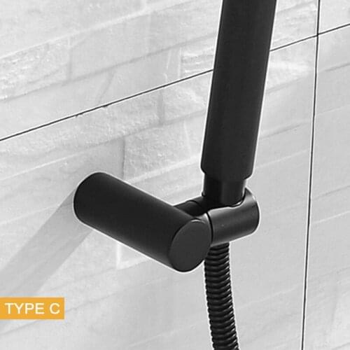Square Round Matte Black Solid Brass Handheld Shower Holder Bathroom Wall Mounted Hand Shower Holder Bracket Shower Accessories