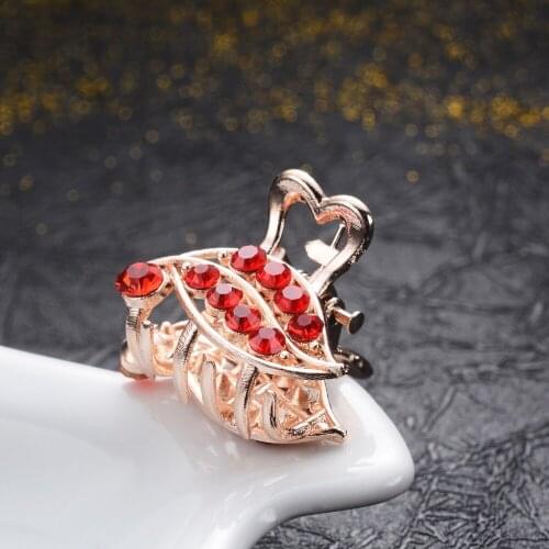 Gold-color Metal Rhinestone Leaf Hair Claws For Women Girls Charm Hair Jewelry Trendy Hair Crab Clip Wedding Accessories Gifts