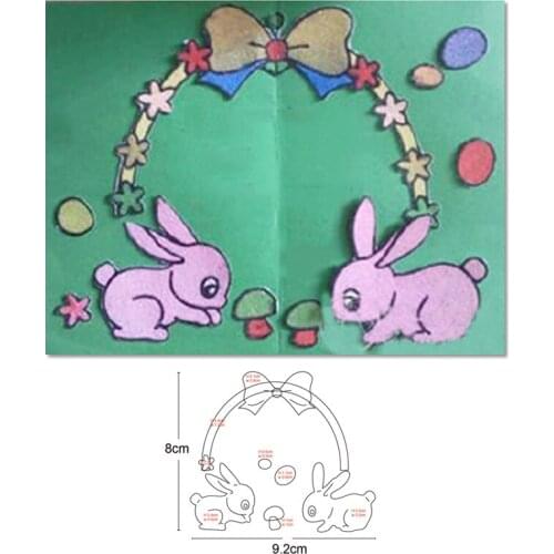 Metal Cutting Dies bunny wreath 2020 New Scrapbooking Stencil DIY Paper Card Decorative Embossing Die Cut Craft Dies
