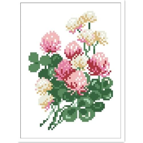 Wildflowers cross stitch kit flowers 18ct 14ct 11ct white fabric cotton thread embroidery DIY handmade needlework
