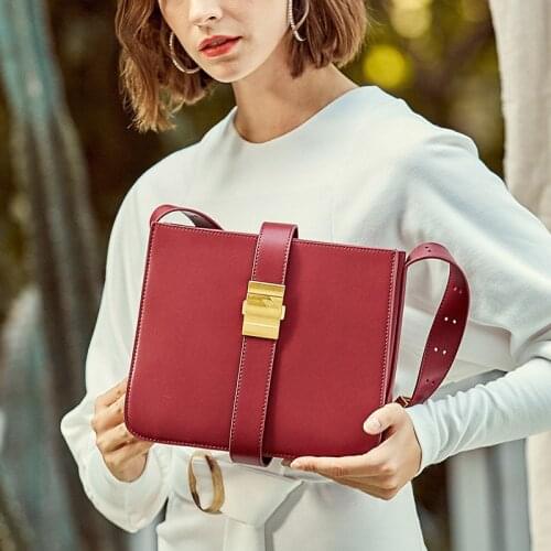 New Red Black Fashion Simple girls box Woman purse Lock Square Ladies Crossbody Luxury Handbags Women Designer Bags