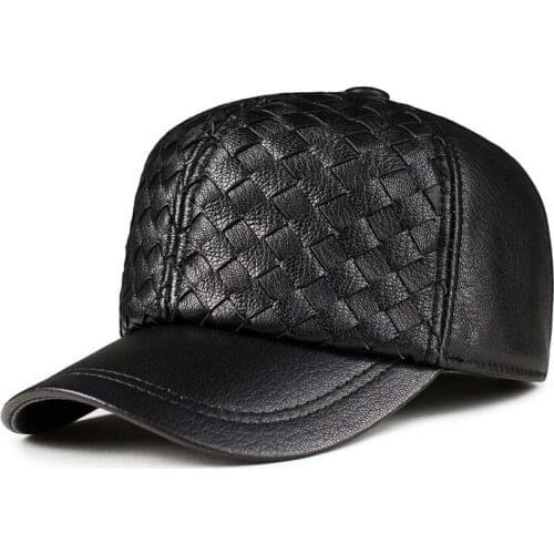 2019 new Spring free shipping genuine leather baseball cap in men brand new warm real cow leather caps hats H814