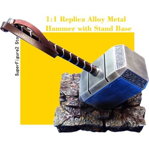 Metal Made 1:1 Replica Alloy Metal Hammer with Stand Base Cosplay Props+ Resin Base