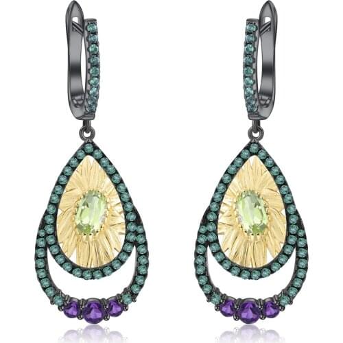 Olive jewel earrings 925 silver Italian craft jewelry fashion earrings