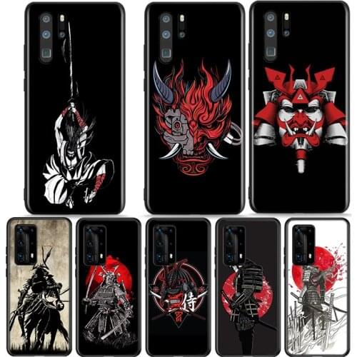 Japanese Samurai Silicone Cover For Huawei P40 P30 P20 P10 P9 P8 Pro Plus Lite E Mini 2019 2017 Phone Case