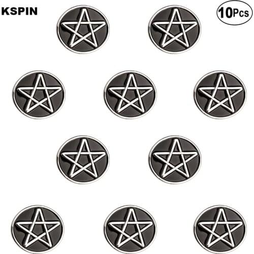 Pentagram Badge Lapel Pin Flag badge Brooch Pins Badges 10Pcs a Lot