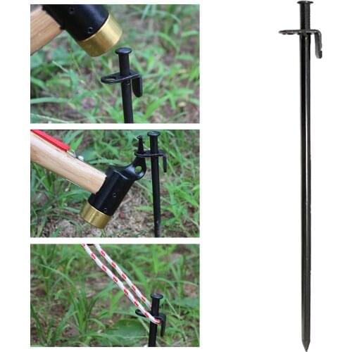 Steel Heavy Duty Black Tent Pegs 12 inch Ground Nails Outdoor Awning Canopy Tarp Tent Stakes Tent Accessories