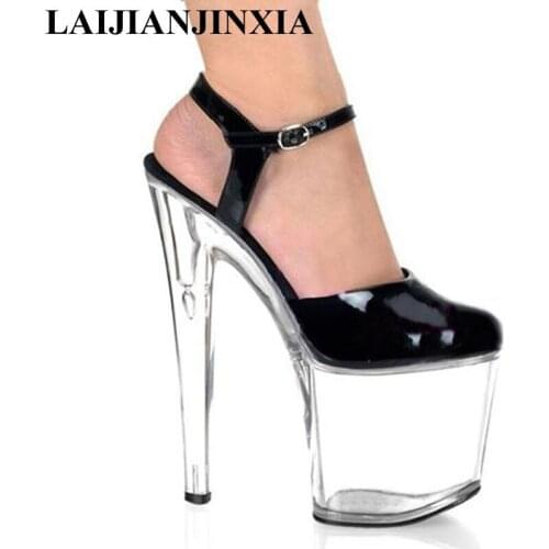 New 2018 nightclub shoes woman spring/autumn Round Toe 20cm high heels Crystal platform wedding Dance Shoes