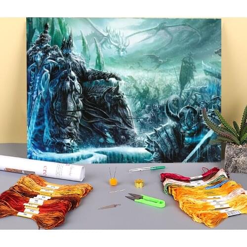World Of Warcraft Printed 11CT Cross Stitch Embroidery Patterns DMC Threads Craft Knitting Needlework Handiwork Needle Gift