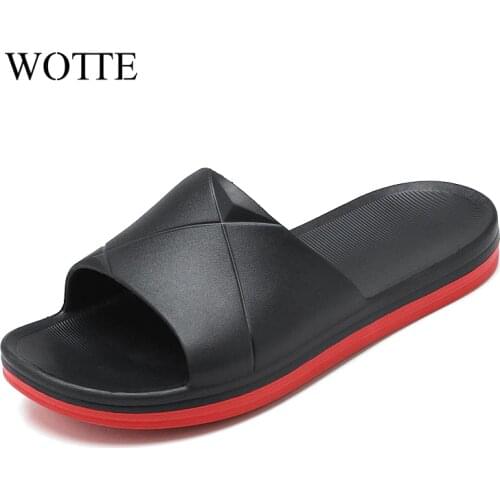 WOTTE Slippers Men Summer 2020 Casual Fashion Men Flip Flops Beach Sandal House Shoes Men Unisex Non-slip Shoes Sandals chausson