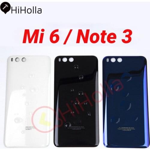 For Xiaomi Mi 6 Battery Cover Mi6 Back Glass Cover Note3 Rear Door Housing Case For Xiaomi Mi6 Mi 6 Battery Cover With Adhesive