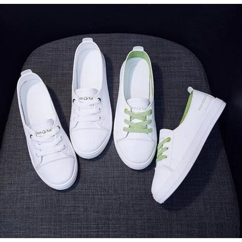 2021 New Fashion Shoes Womens Vulcanize Shoes Spring Low Top Casual Classic Solid Color PU Leather Sneakers Women White Shoes