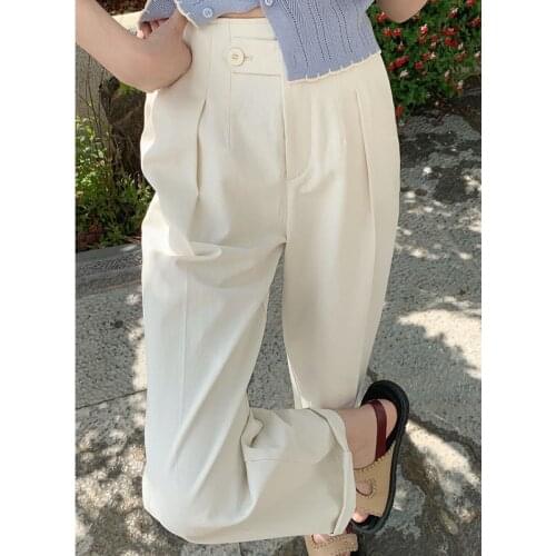 Unireal 2021 Summer Women Harem Pants Casual Trousers Khaki High Waist Streetwear White Pants