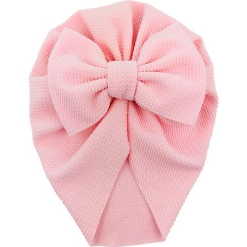 20 Pcs/Lot, 7.5 inch Solid Cotton Big Bow Hat Baby Kids Headbands Soft Comfortable Cat Turban Children Hair Fashion Accessories