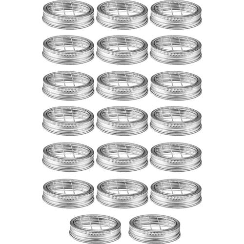 20 Pcs Mason Flower Jar Lid Flower Lid Embedded Mason Mesh Flower Cover Flower Inserted Into Lid Regular Mouth Mason Jar