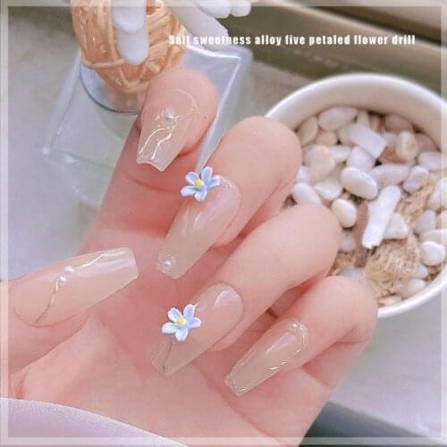 5 Colors 5Pcs Great for Salon Alloy Nail Flower Ornament Colorful 3D Flower Nail Art Decoration