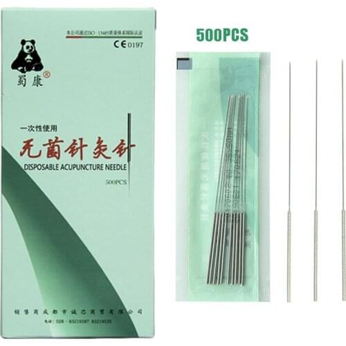 Multi Sizes 500pcs Acupuncture Needle Flat Handle Needles Disposable Needle Beauty Massage Sterilze Needle with tube