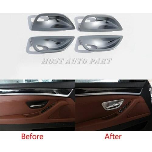ABS Plastic Chrome Interior Door Handle Bowl Cover Trim For BMW 5 Series F10 2011-2017 4pcs Car Decoration Car Trim